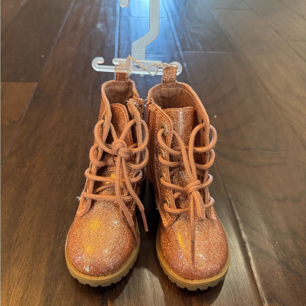 New The Children's Place Glittery Copper Kids Boots